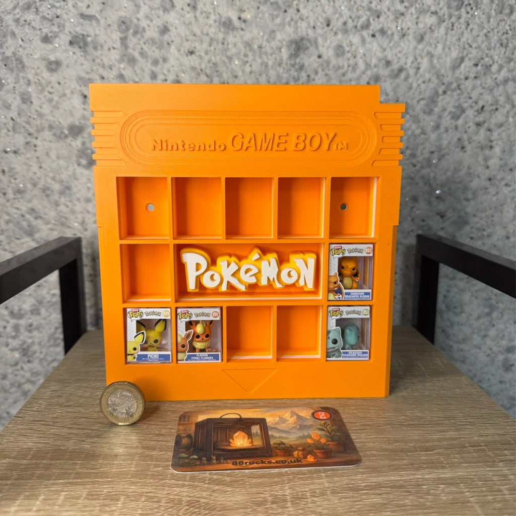 Display Shelf Organizer for 12 Bitty Pop boxes Game Boy Pokemon themed