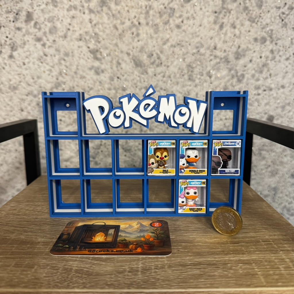 Display Shelf for Bitty Pop Pokemon themed 16 slots unit (water edition)