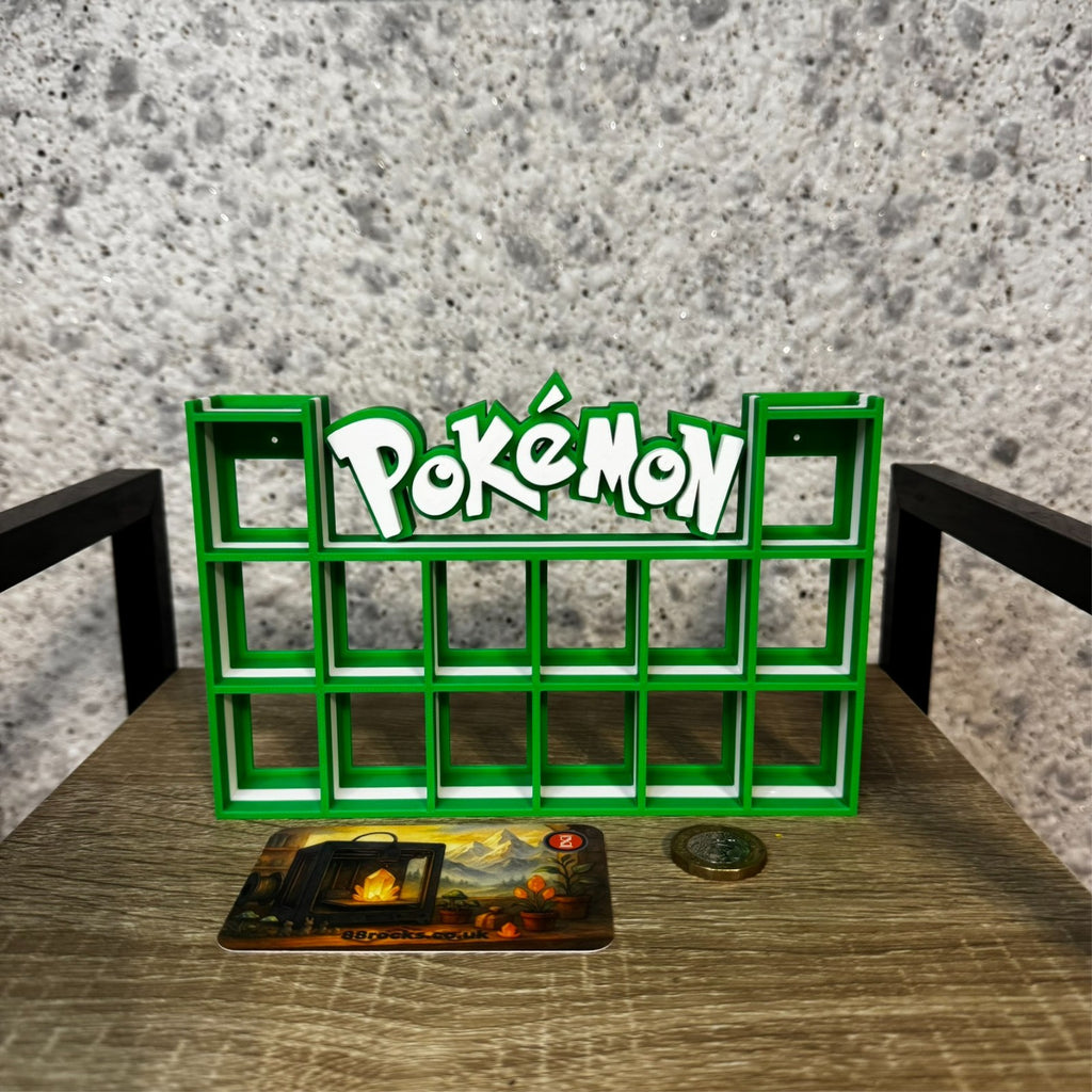 Display Shelf for Bitty Pop Pokemon themed 16 slots unit  (grass edition)
