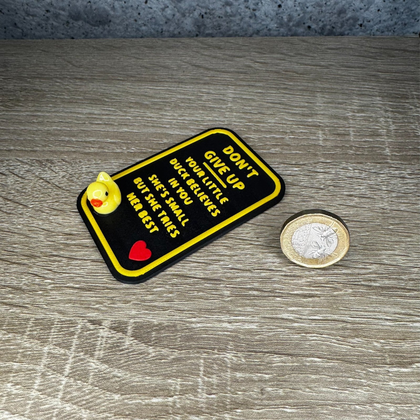 Pocket Hug Duck – Don’t Give Up – 3D Printed Motivation Card