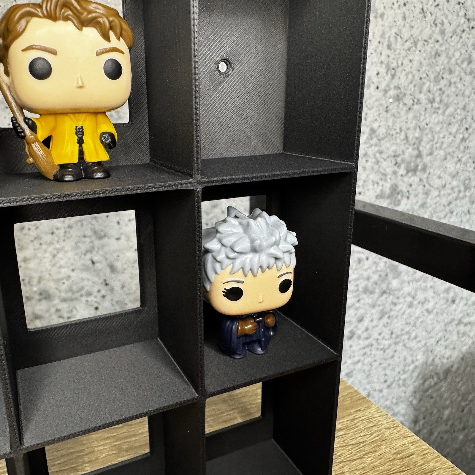 Display Shelf for Kinder Joy Figures — 12 Slots Black — Mini Toy Collector Stand