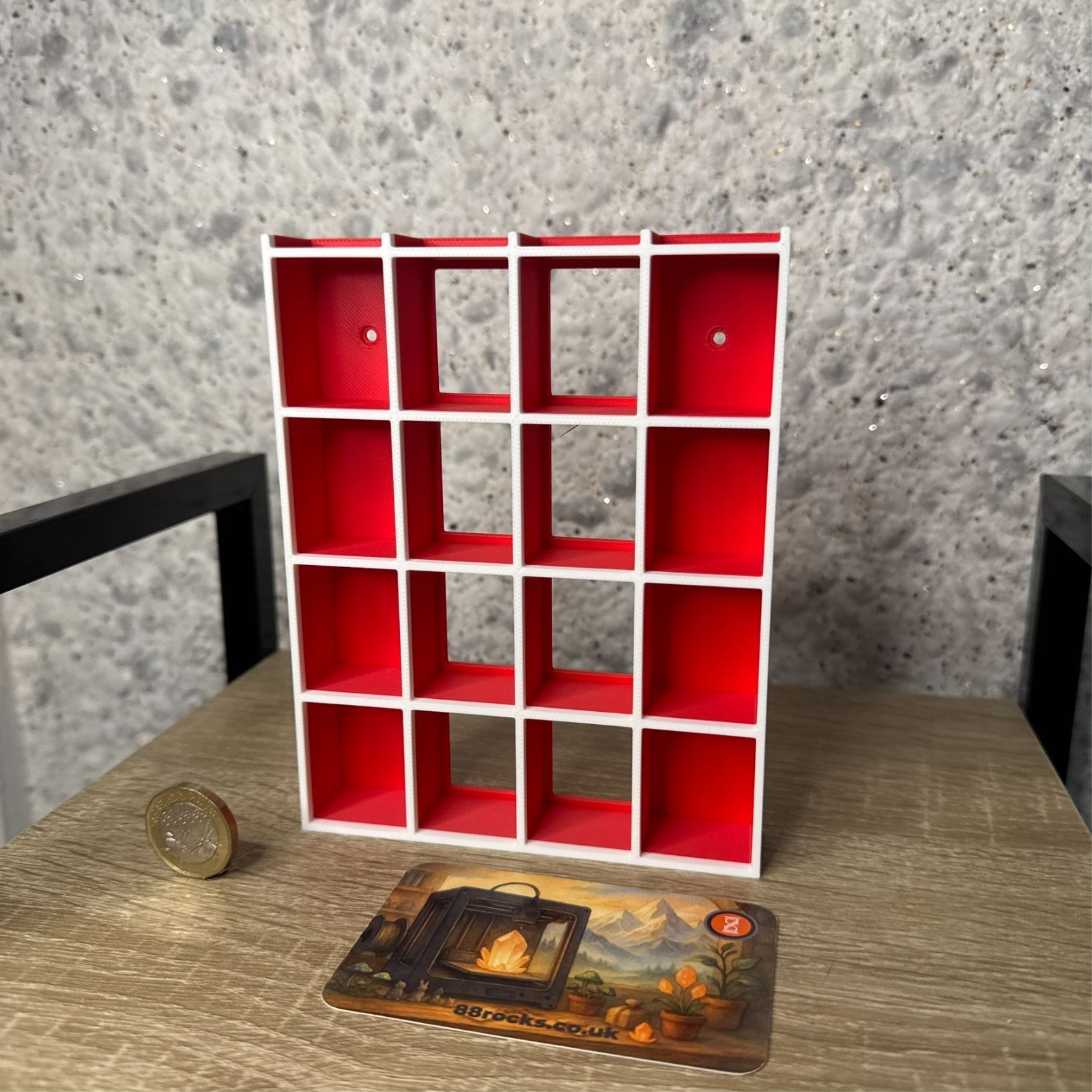 Display Shelf for Bitty Pop 20 slots organizer red white