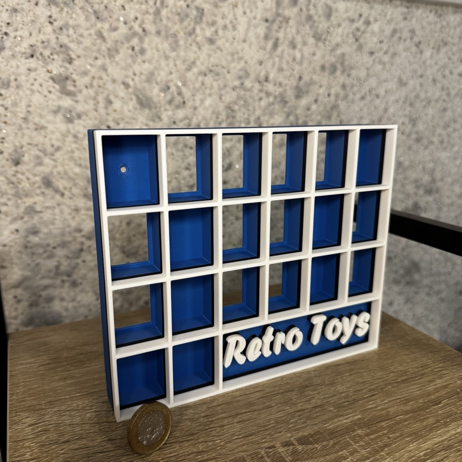 Display Shelf Organizer for 20 Bitty Pop boxes — Retro Toys themed