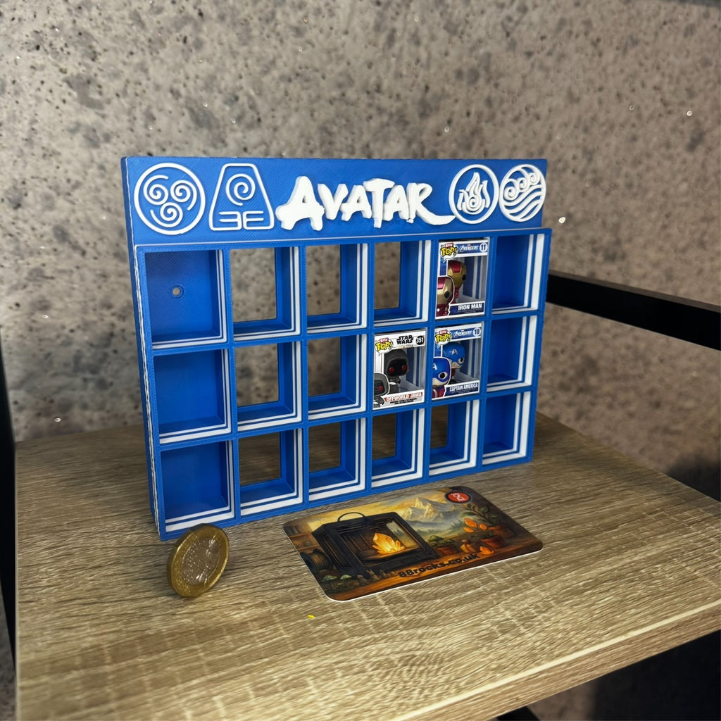 Display Shelf for Bitty Pop Avatar Last Airbender Fan art  themed, 18 slots