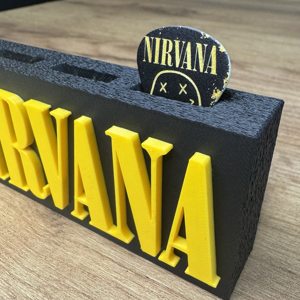 Guitar Pick Holder Stand Nirvana Themed Desk Display Guitar Pick Organizer