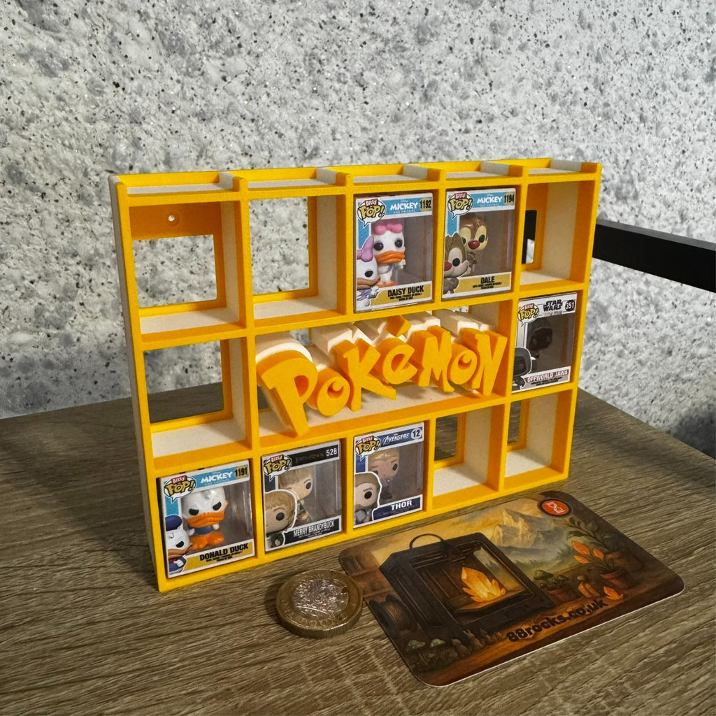Display Shelf for Bitty Pop Pokemon themed  17 slots stand organizer