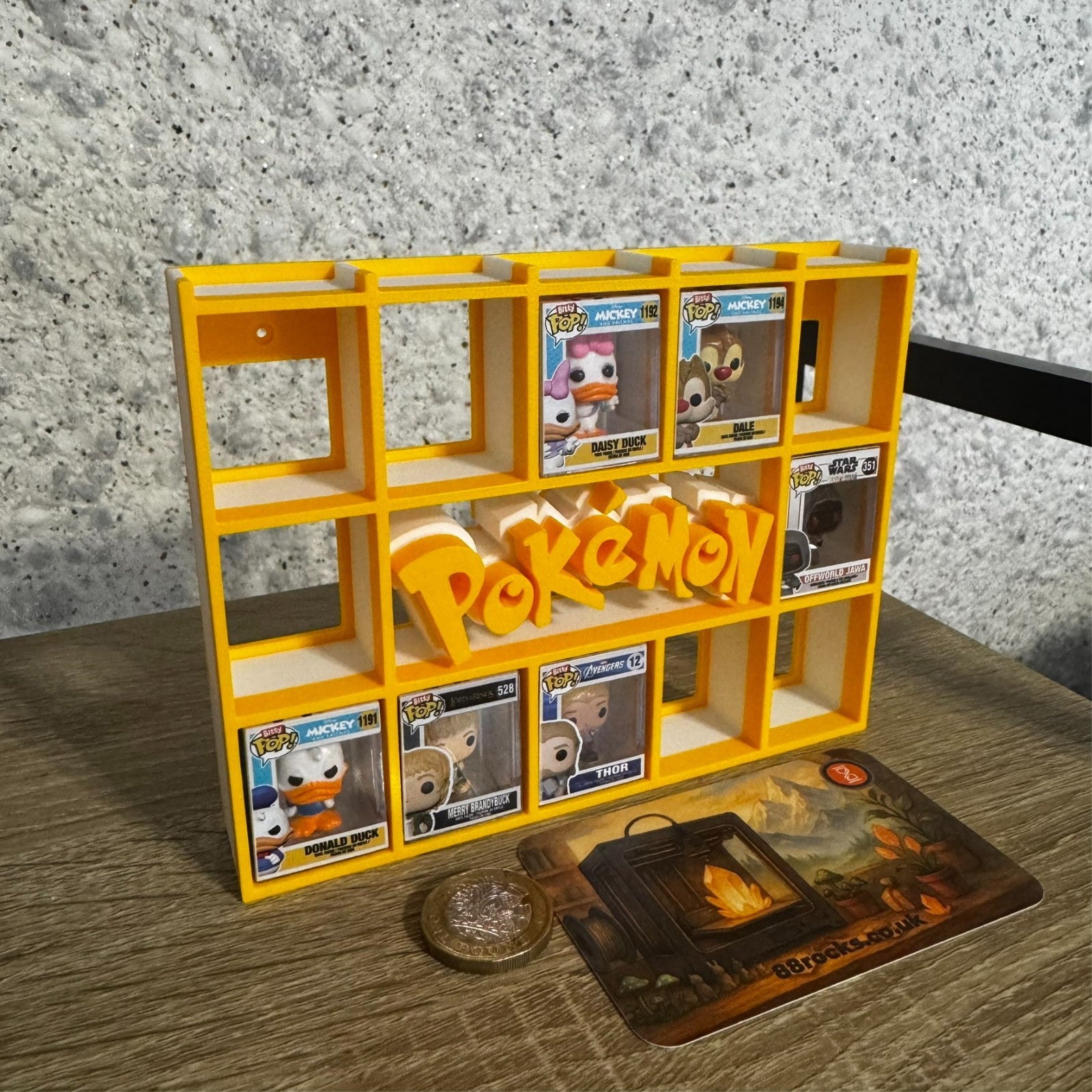Display Shelf for Bitty Pop Pokemon themed  17 slots stand organizer