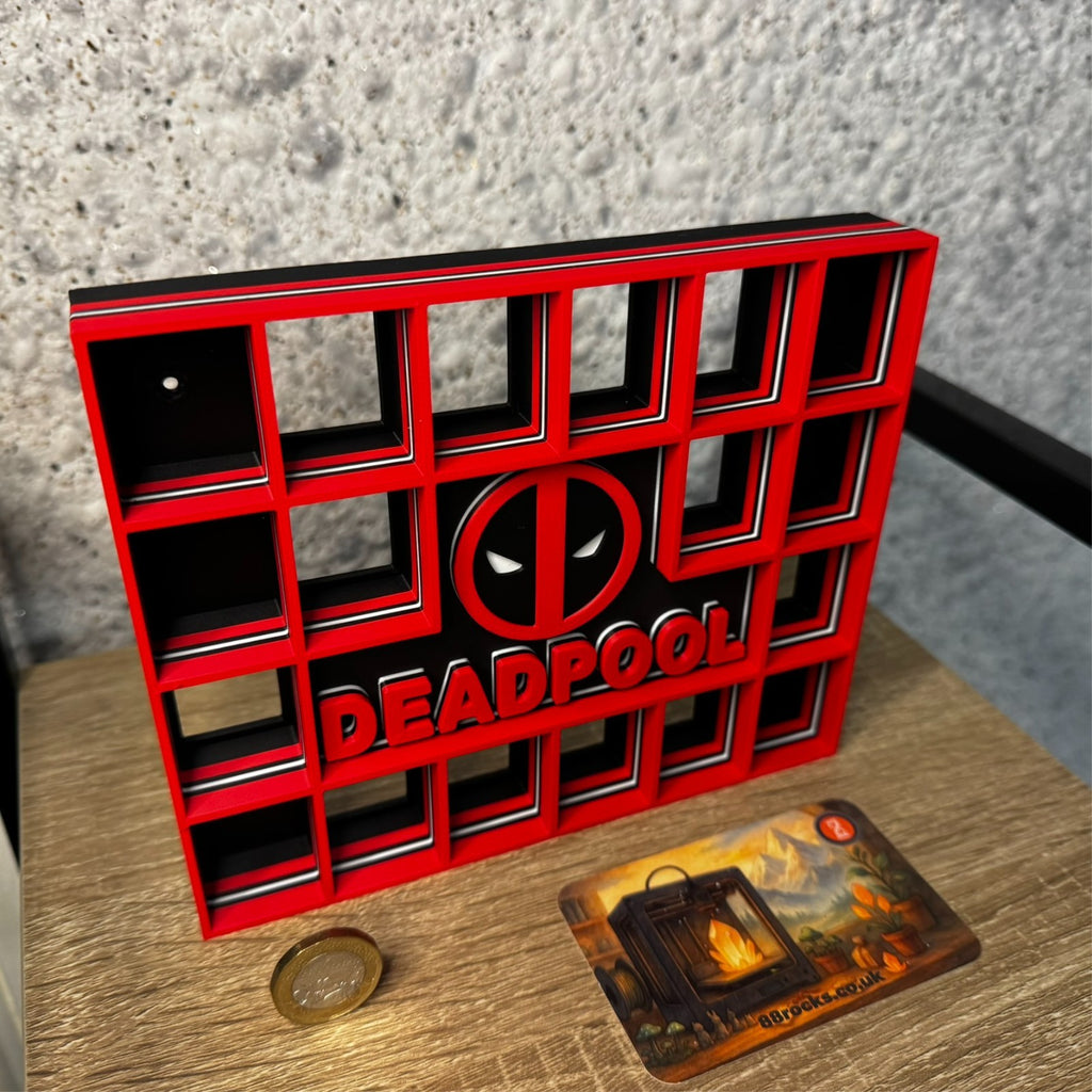 Display Shelf for 18 Bitty Pop Deadpool themed organizer