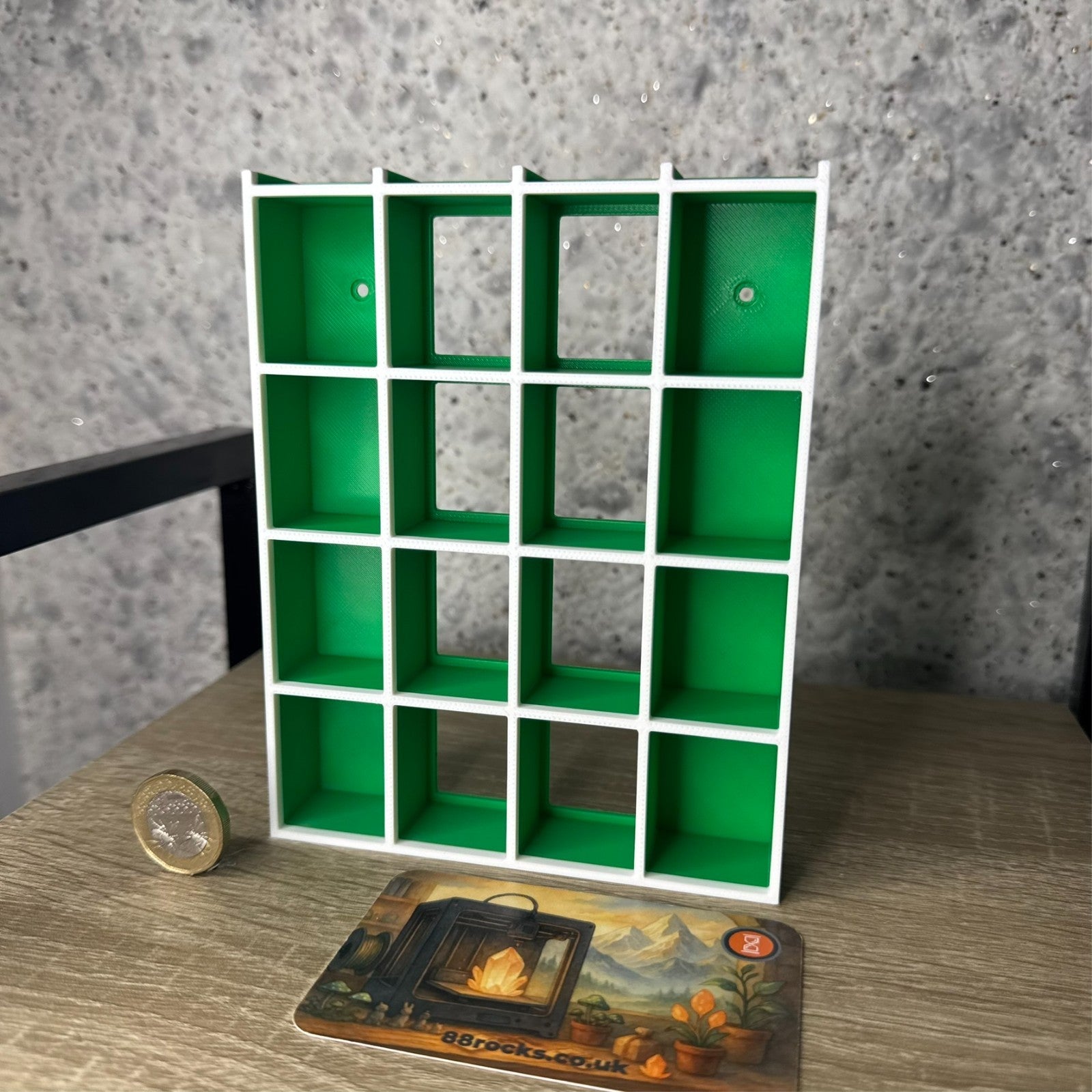 Display Shelf for Bitty Pop 20 slots organizer green white