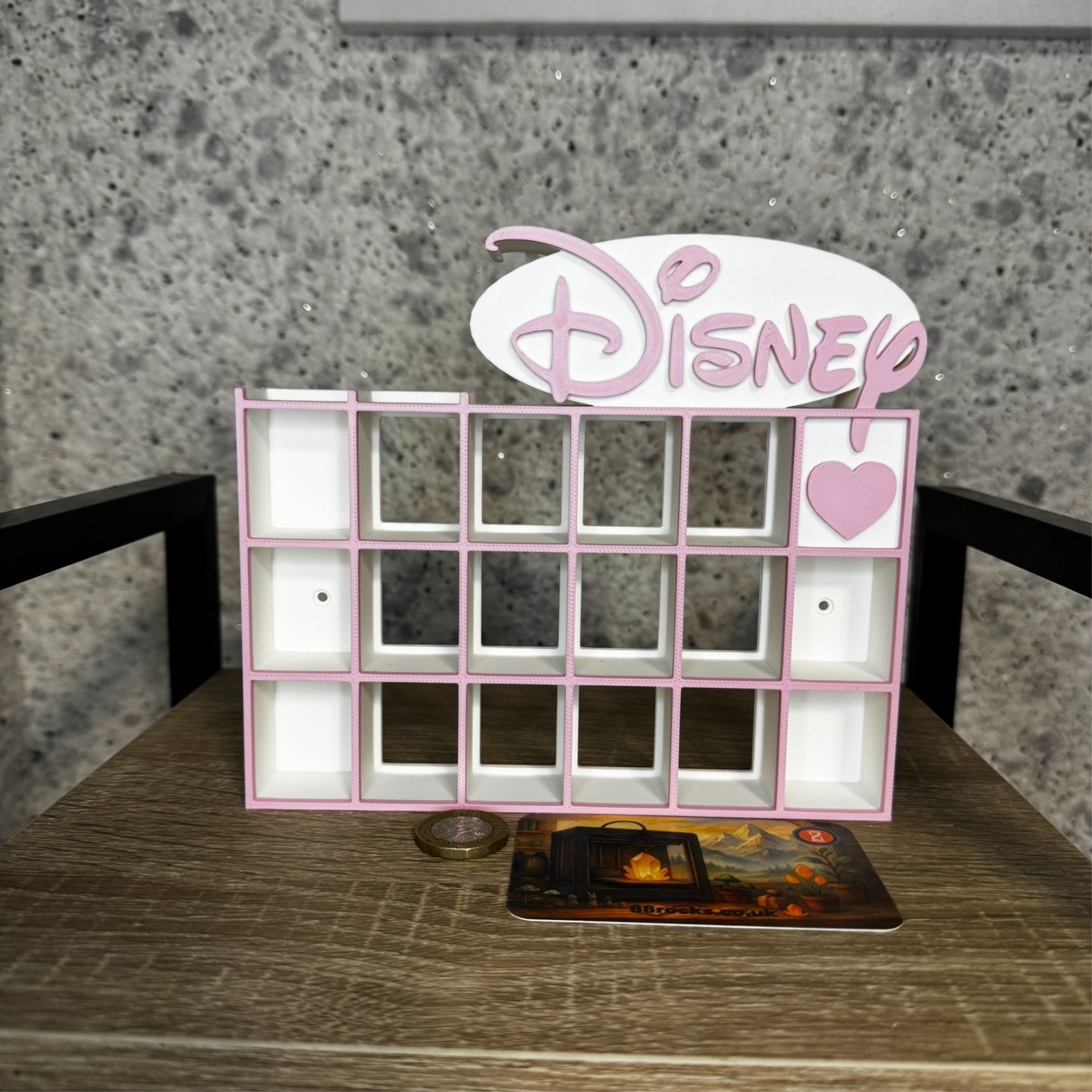 Display Shelf for Bitty Pop Disney themed 19 slots unit white pink