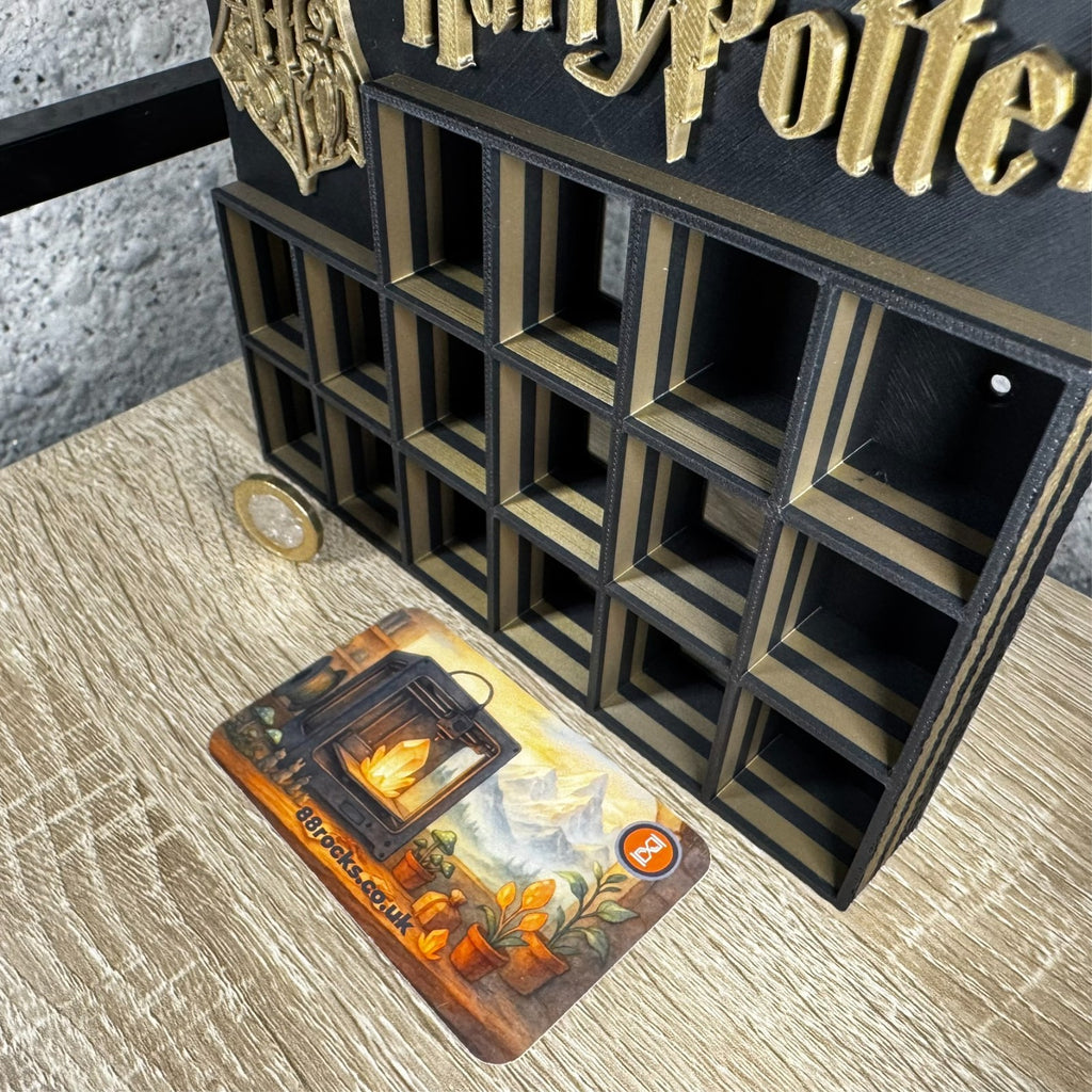 Display Shelf Organizer for 16 Bitty Pop boxes Harry Potter themed.