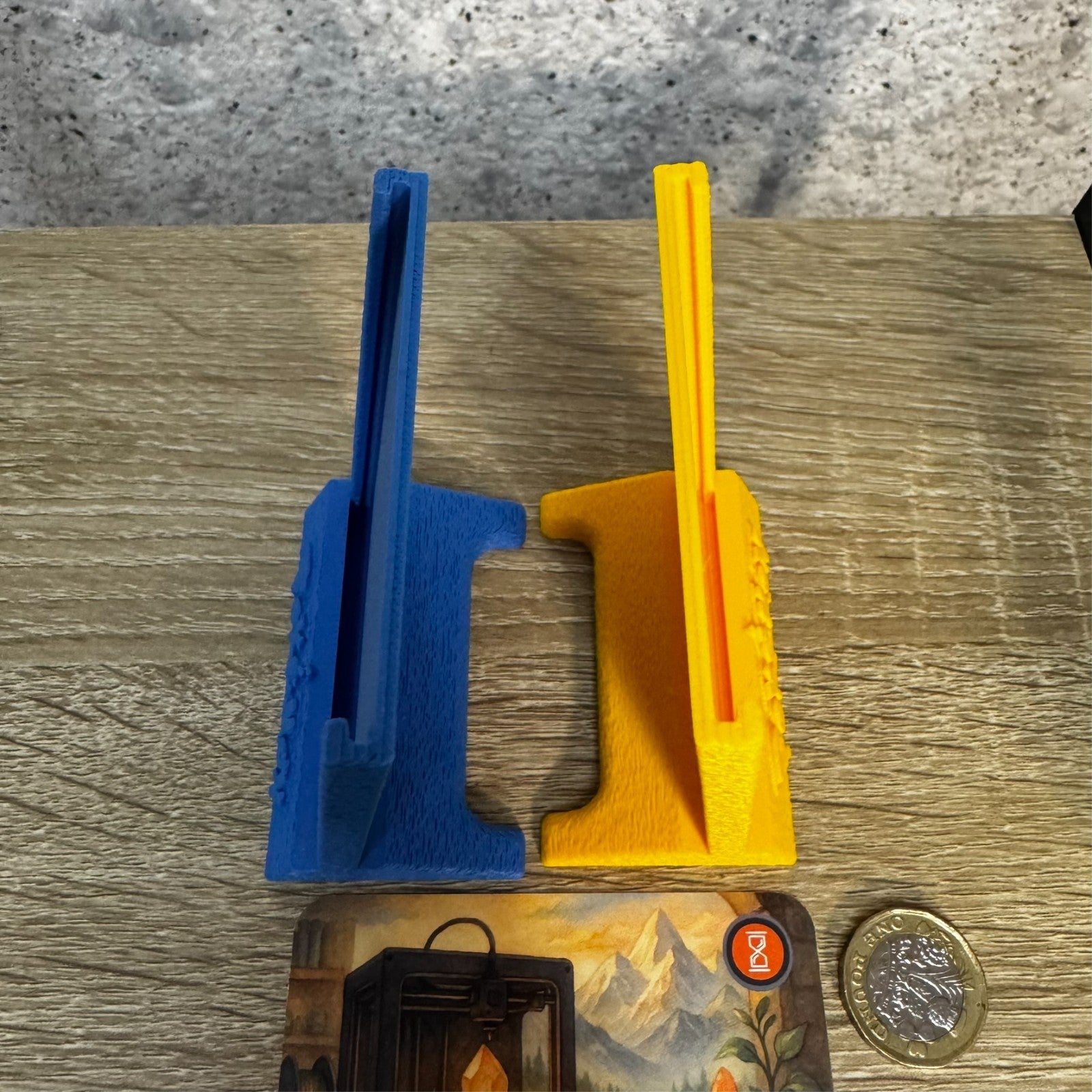 Set of 2 stands for collectible cards pokemon theme blue and yellow