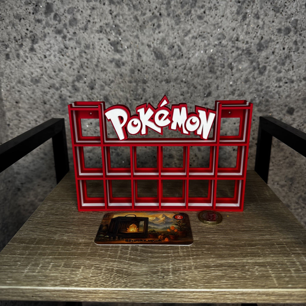 Display Shelf for Bitty Pop Pokemon themed 16 slots unit (fire edition)