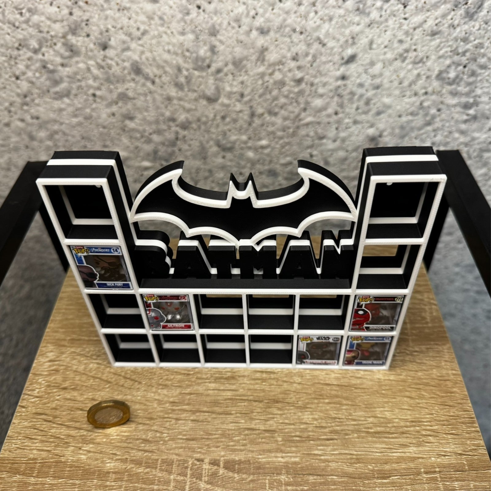 Display Shelf Organizer for 16 Bitty Pop boxes — Batman themed