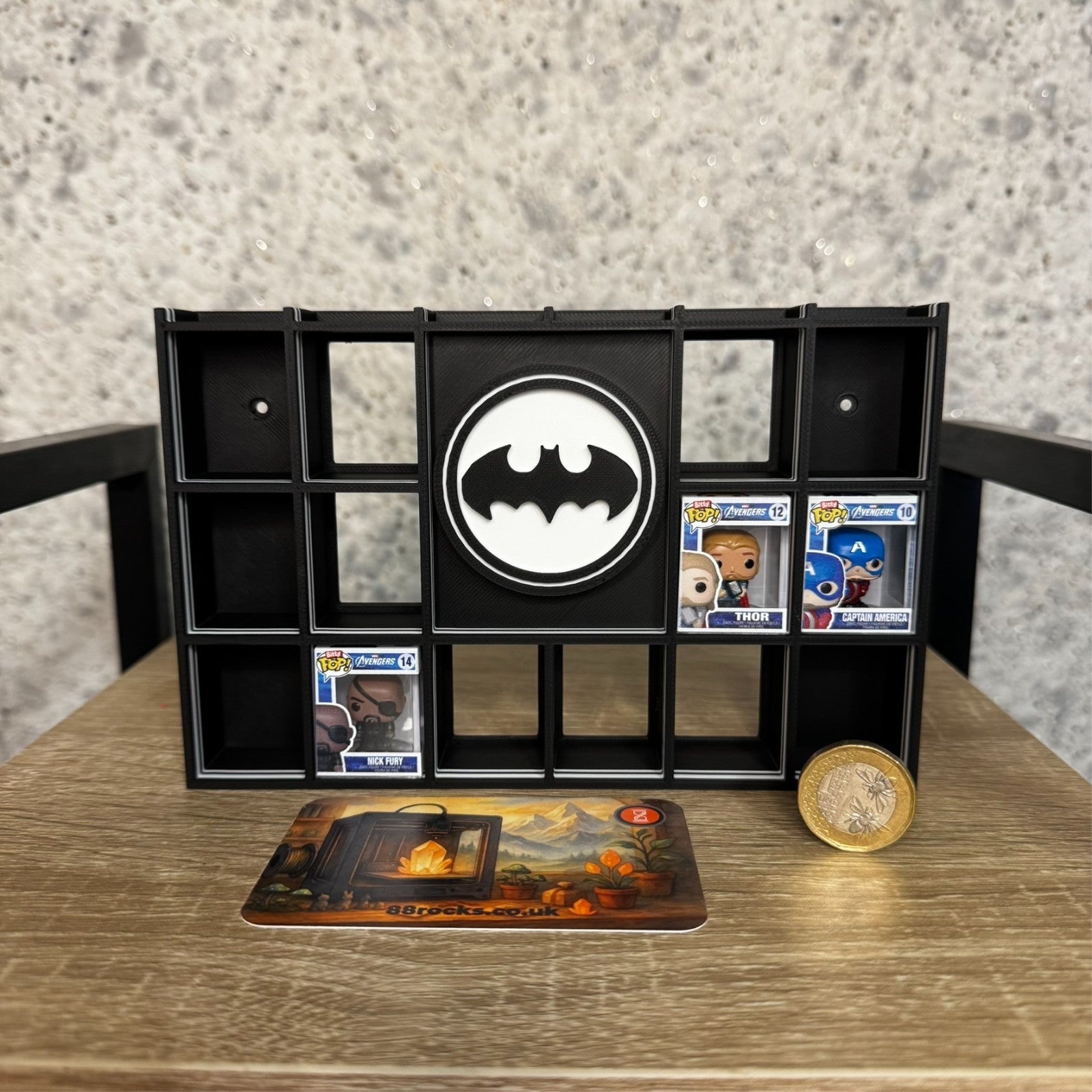 Display Shelf for Bitty Pop Batman themed organizer 20 slots
