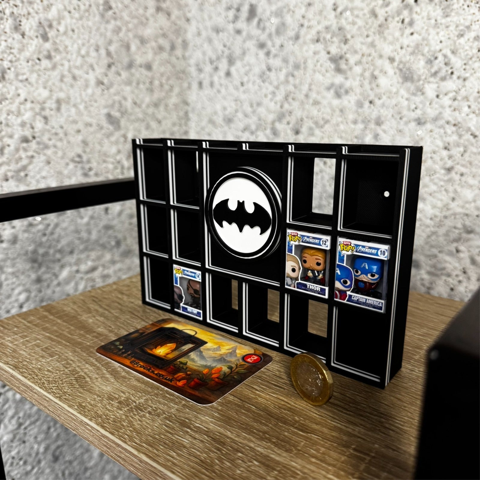 Display Shelf for Bitty Pop Batman themed organizer 20 slots