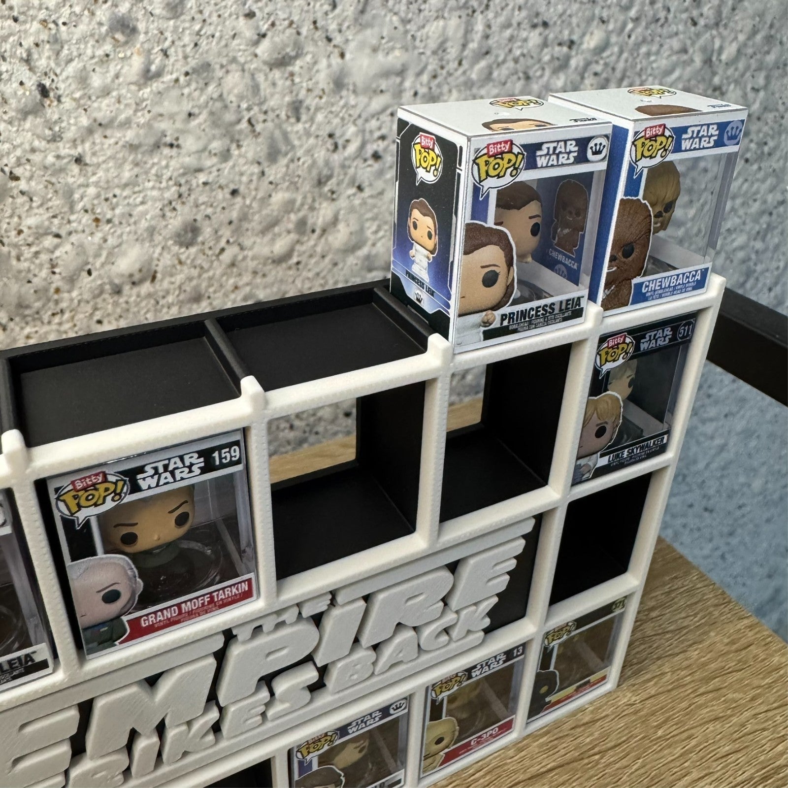 Display Shelf for 20 Bitty Pop Empire Strikes Back themed organizer