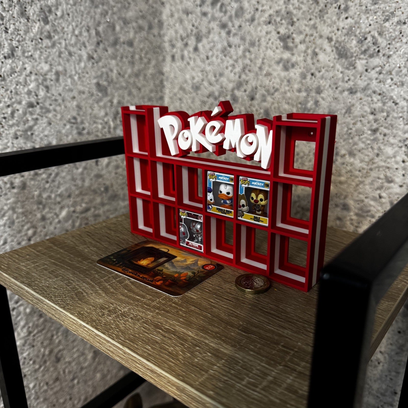 Display Shelf for Bitty Pop Pokemon themed 16 slots unit (fire edition)