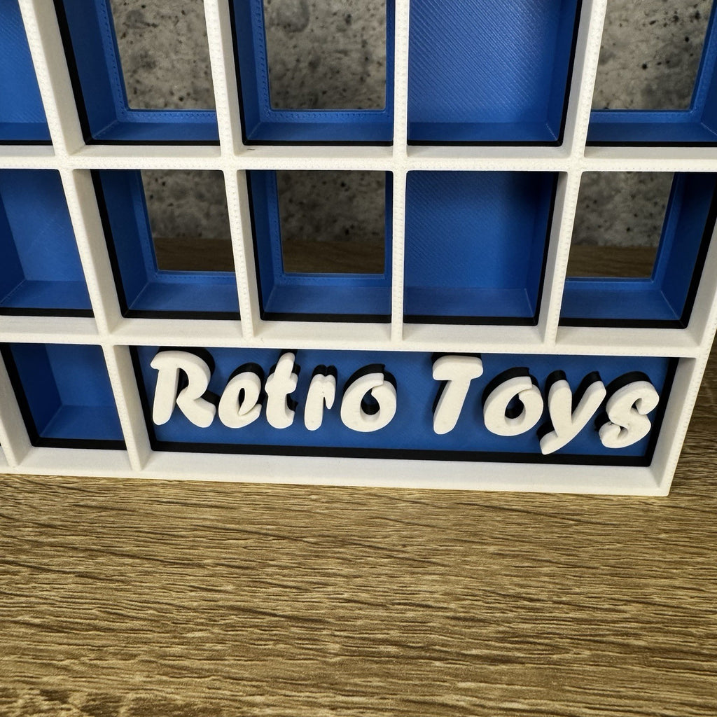 Display Shelf Organizer for 20 Bitty Pop boxes — Retro Toys themed