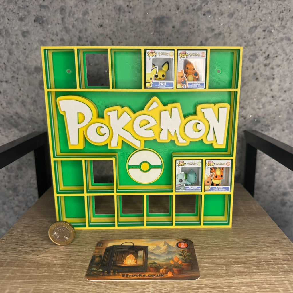 Display Shelf for Bitty Pop Pokemon themed, 16 slots