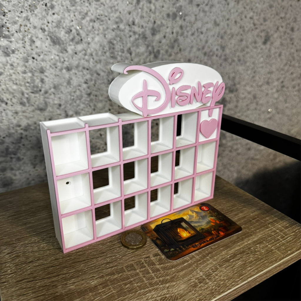 Display Shelf for Bitty Pop Disney themed 19 slots unit white pink