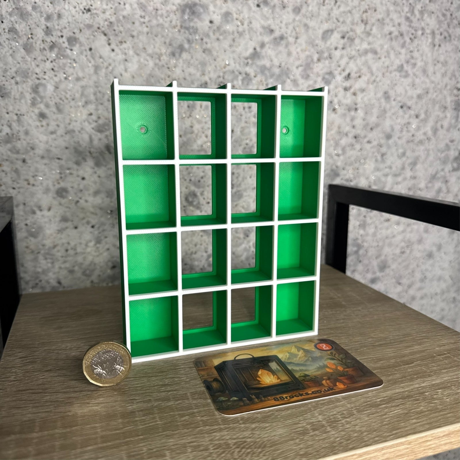 Display Shelf for Bitty Pop 20 slots organizer green white