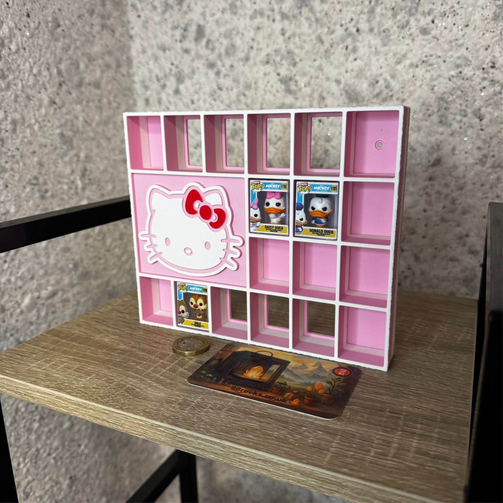 Display Shelf for Bitty Pop stand mini figures Hello Kitty themed 18 slots unit