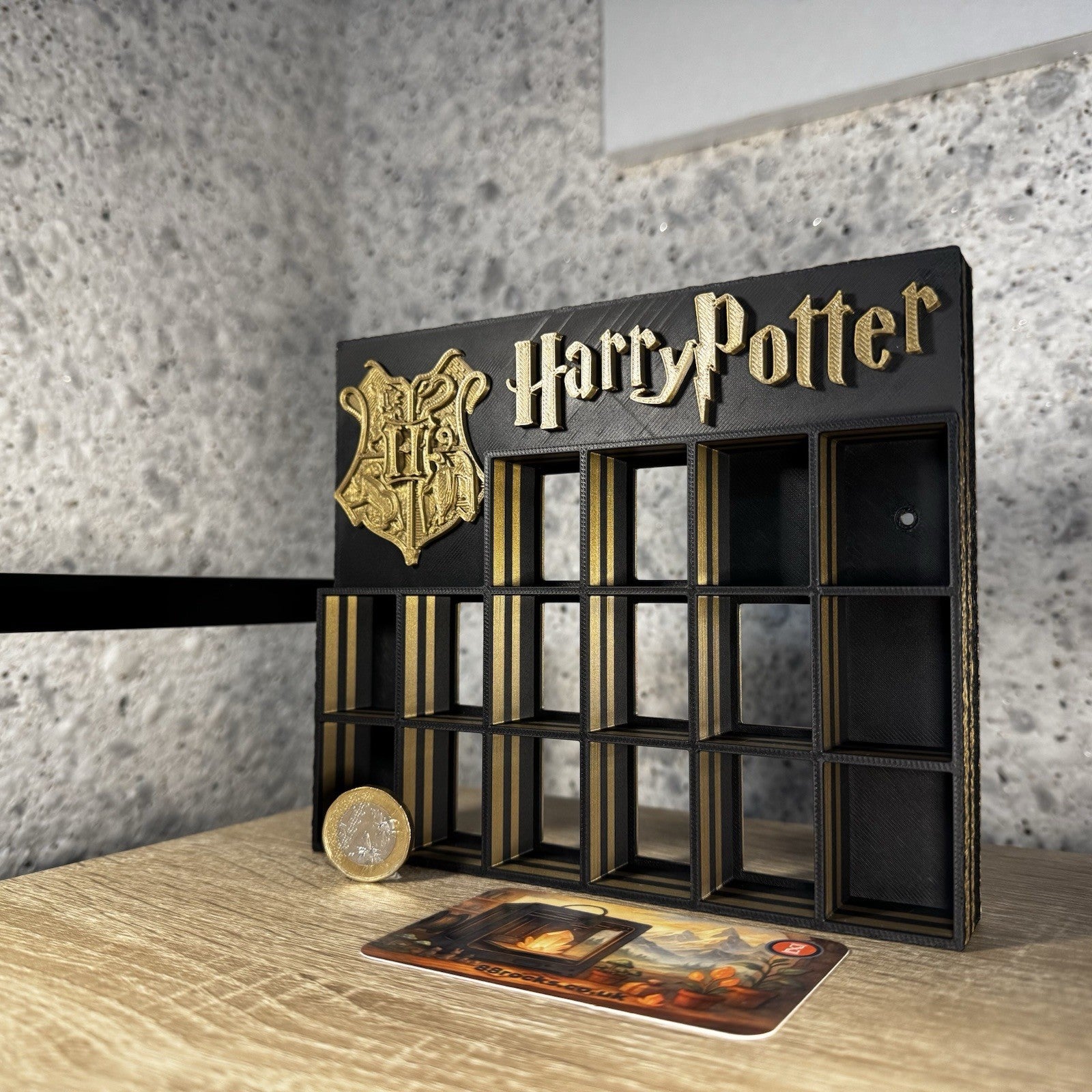 Display Shelf Organizer for 16 Bitty Pop boxes Harry Potter themed.