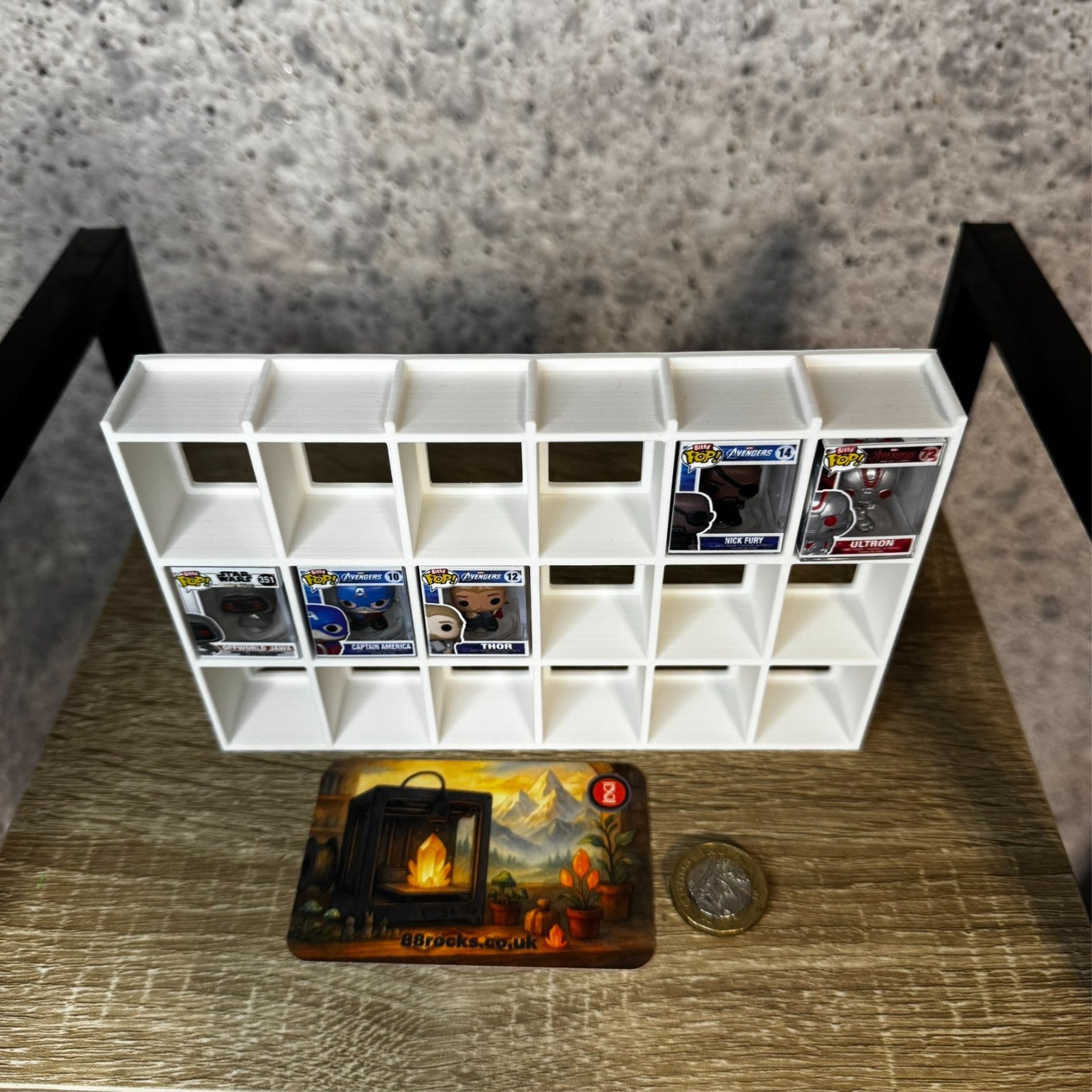 Display Shelf for Bitty Pop 24 slots white unit