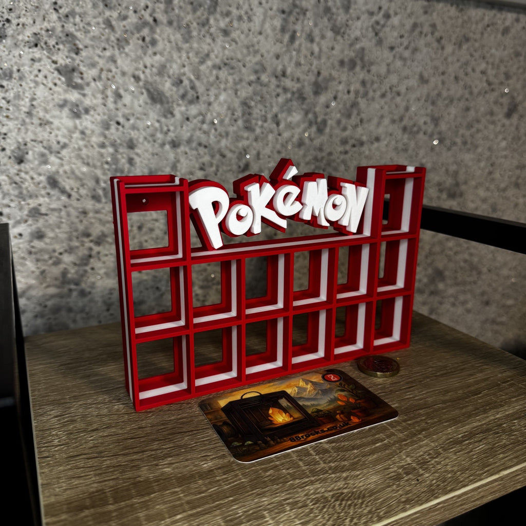Display Shelf for Bitty Pop Pokemon themed 16 slots unit (fire edition)