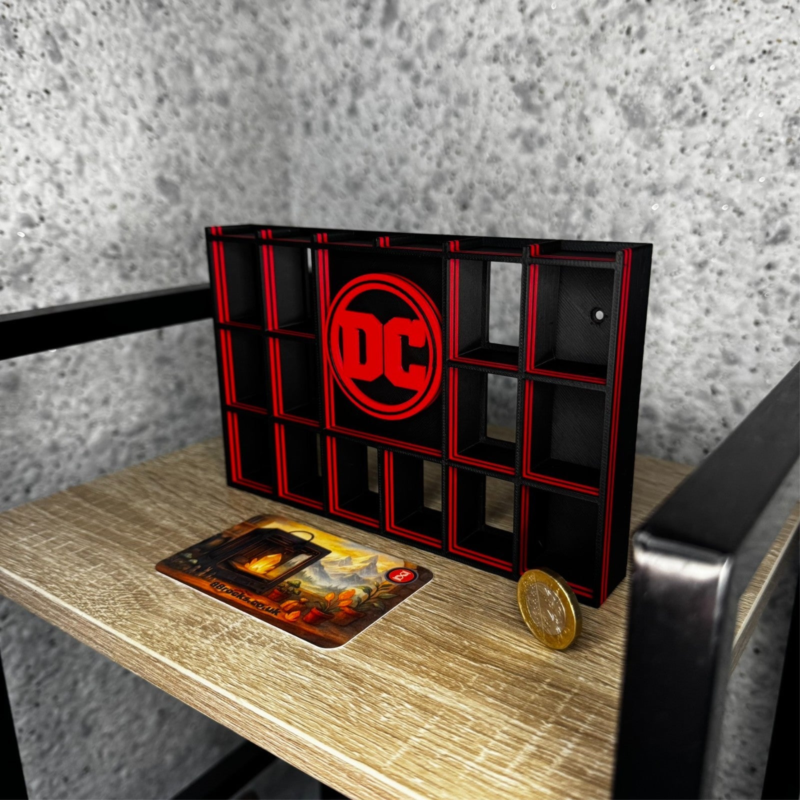 Display Shelf for Bitty Pop DC themed black red