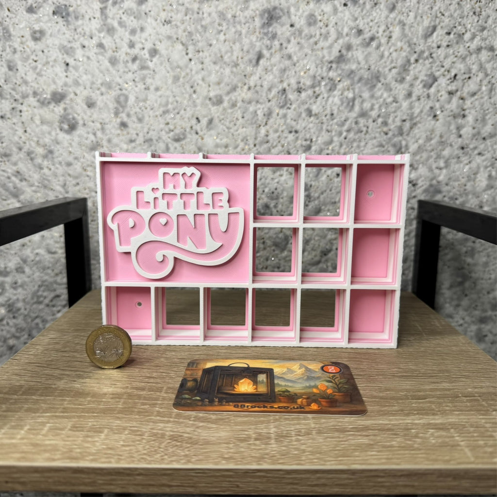 Display Shelf for Bitty Pop boxes My Little Pony themed Pink and White
