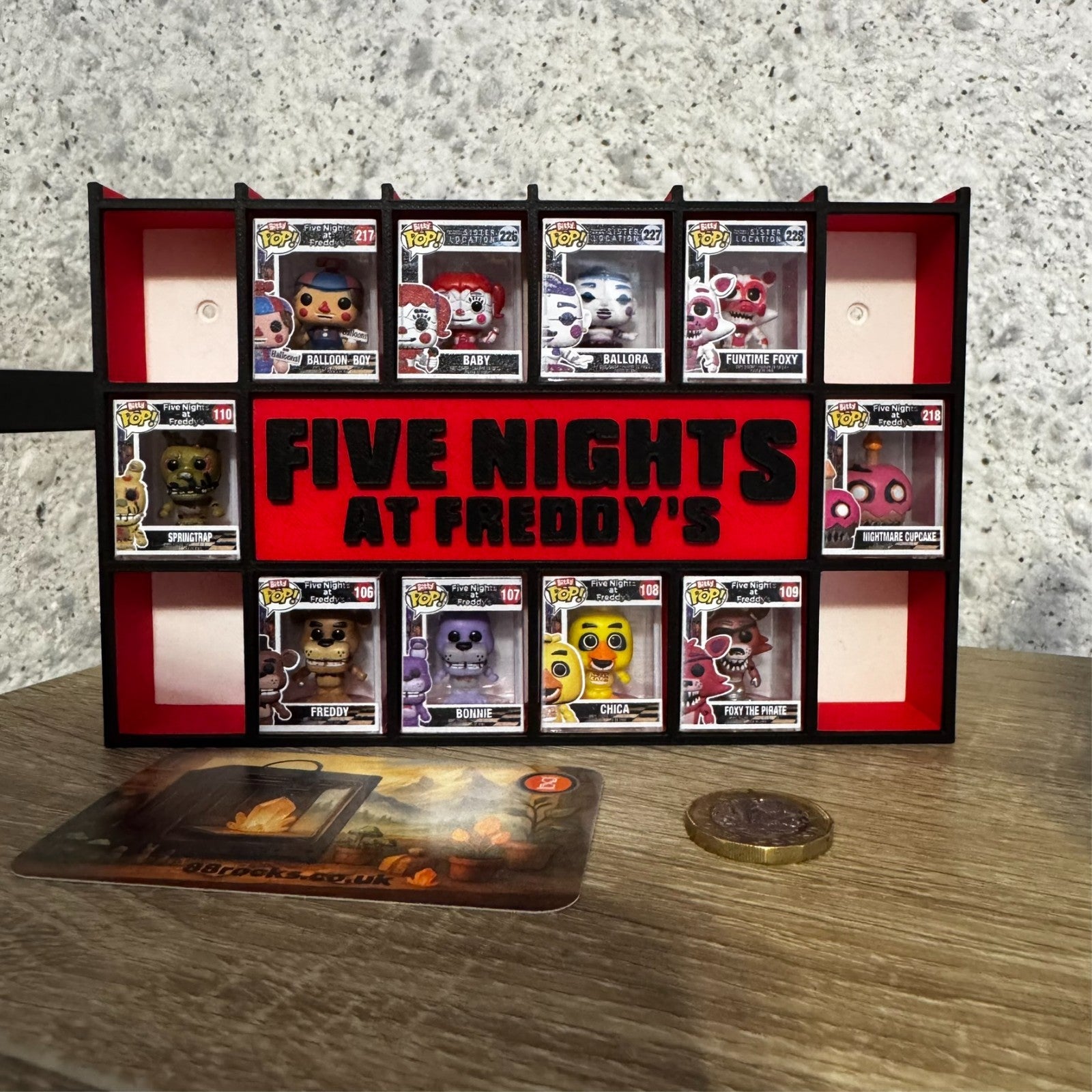 Display Shelf for 20 Bitty Pop in Five Nights at Freddy's themed