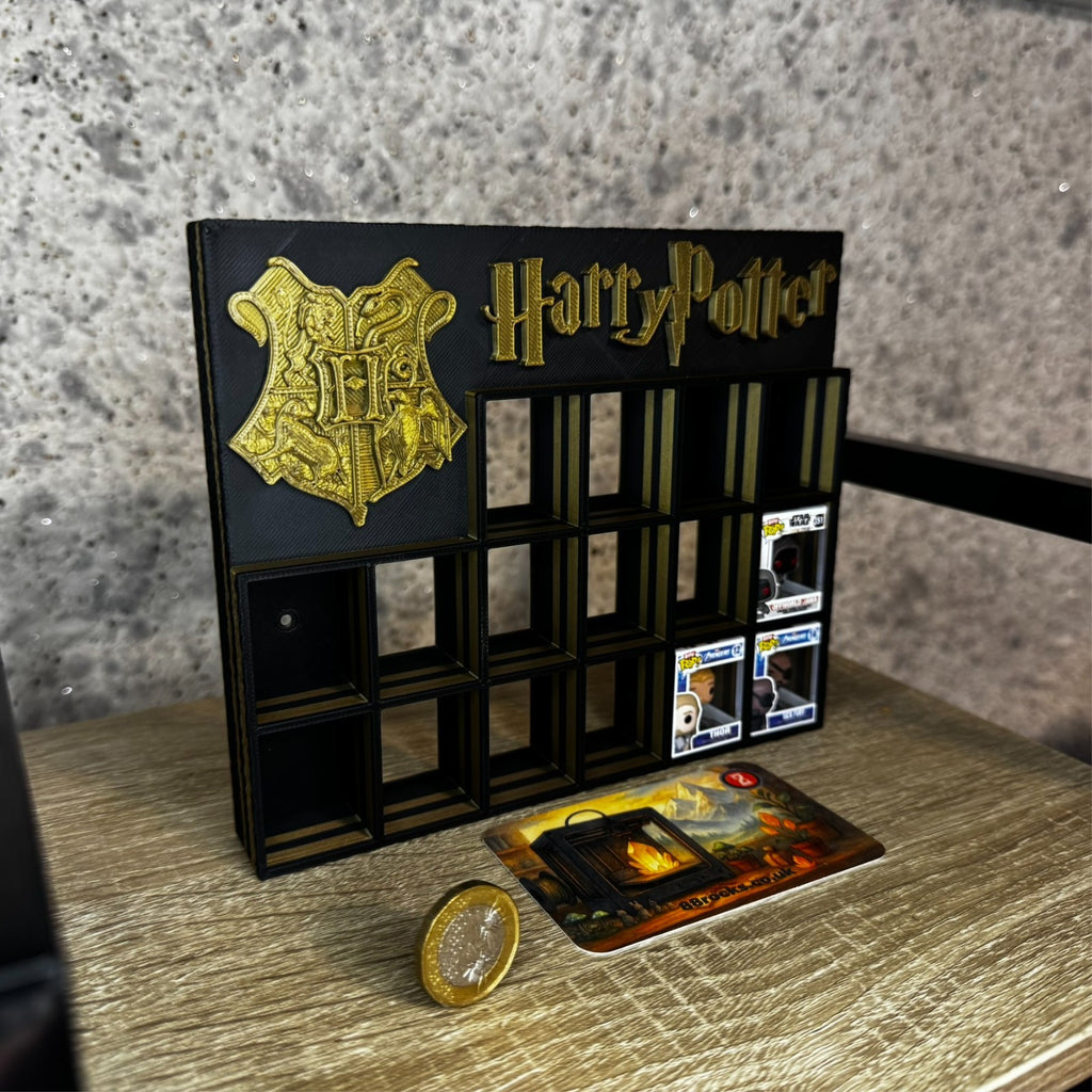 Display Shelf Organizer for 16 Bitty Pop boxes Harry Potter themed.