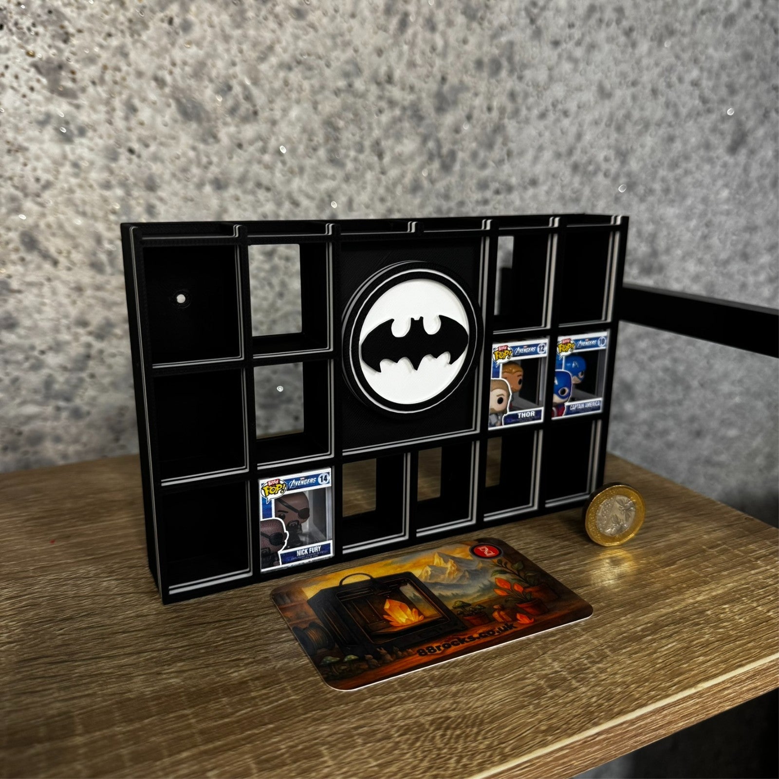 Display Shelf for Bitty Pop Batman themed organizer 20 slots