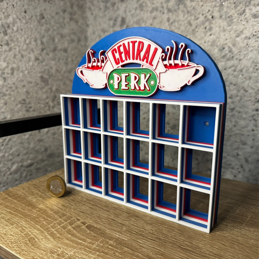 Display Shelf Organizer for 18 Bitty Pop boxes — Central Perk themed