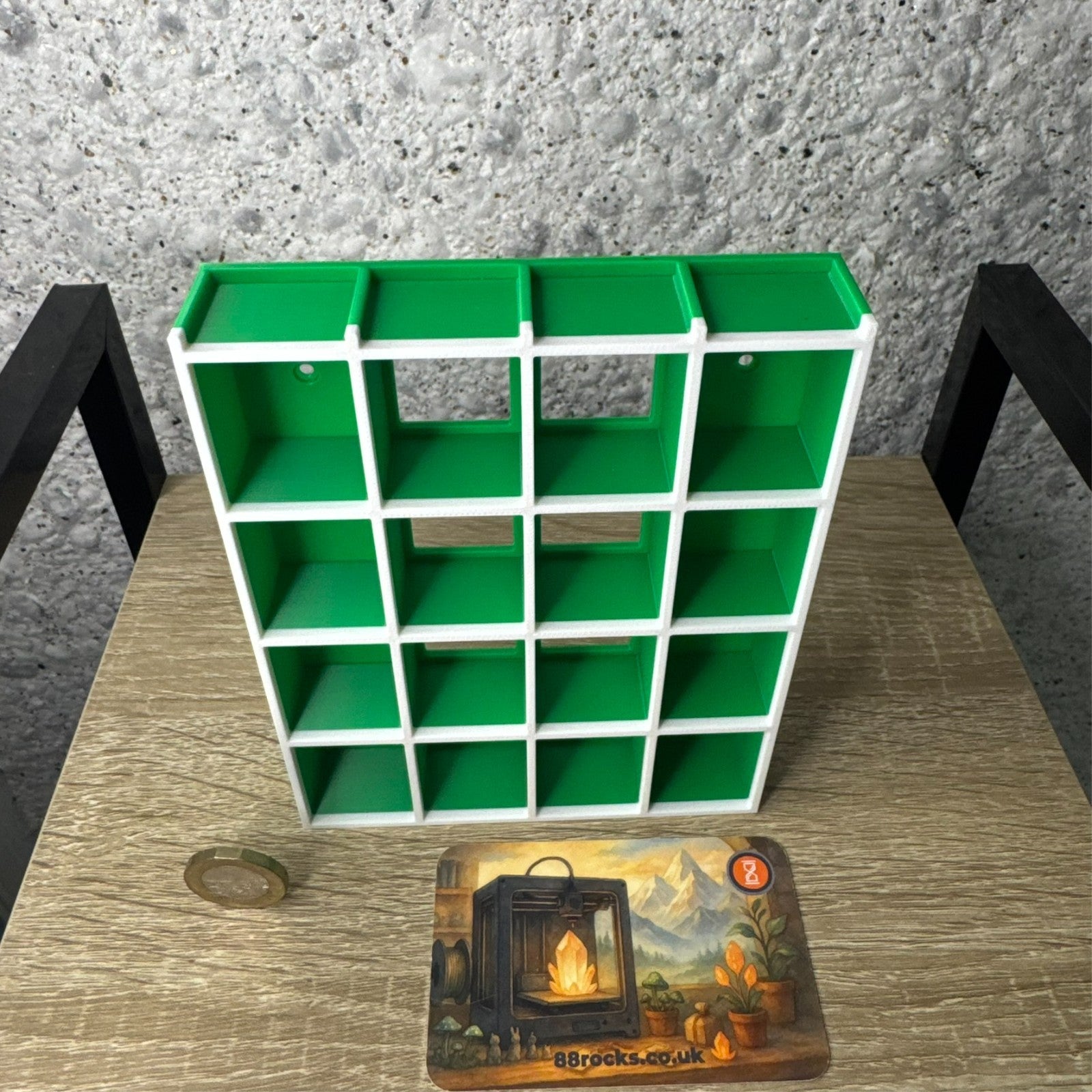 Display Shelf for Bitty Pop 20 slots organizer green white