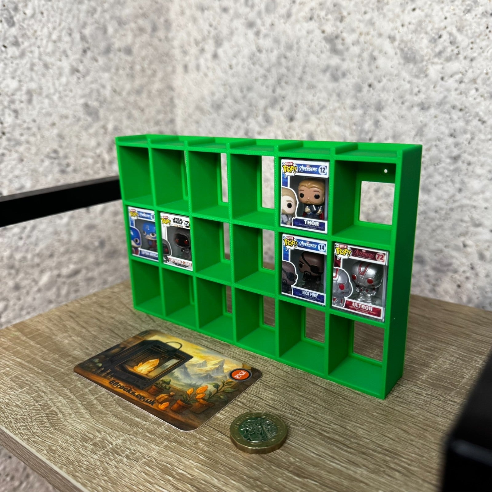 Display Shelf for Bitty Pop 24 slots green unit