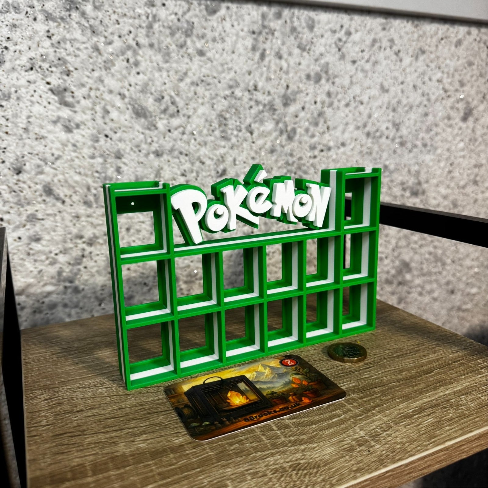 Display Shelf for Bitty Pop Pokemon themed 16 slots unit  (grass edition)