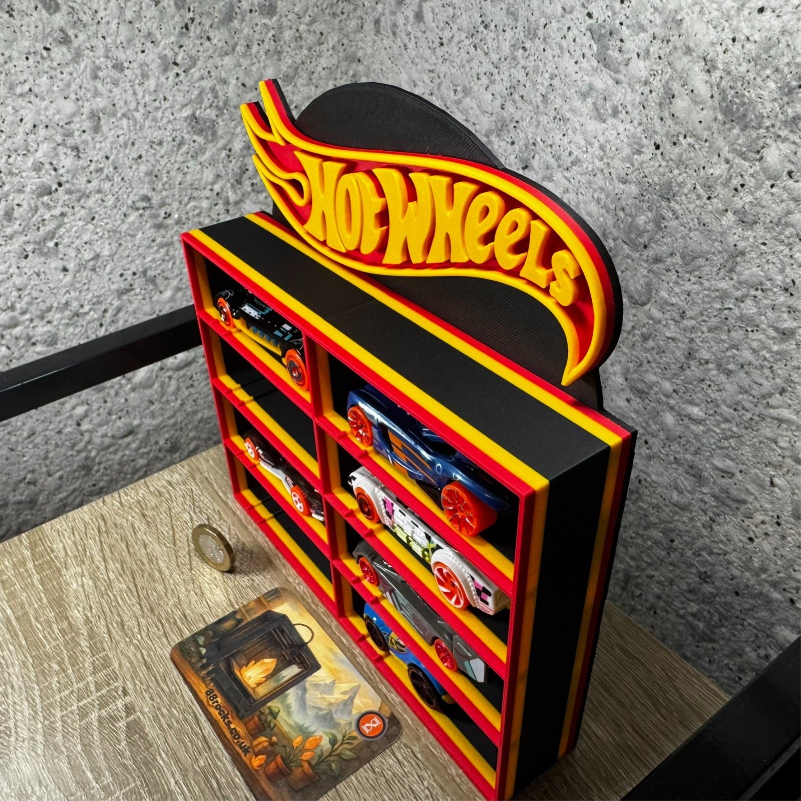 Display Shelf Organizer for Hot Wheels Cars – 8 Slots – 3D Printed