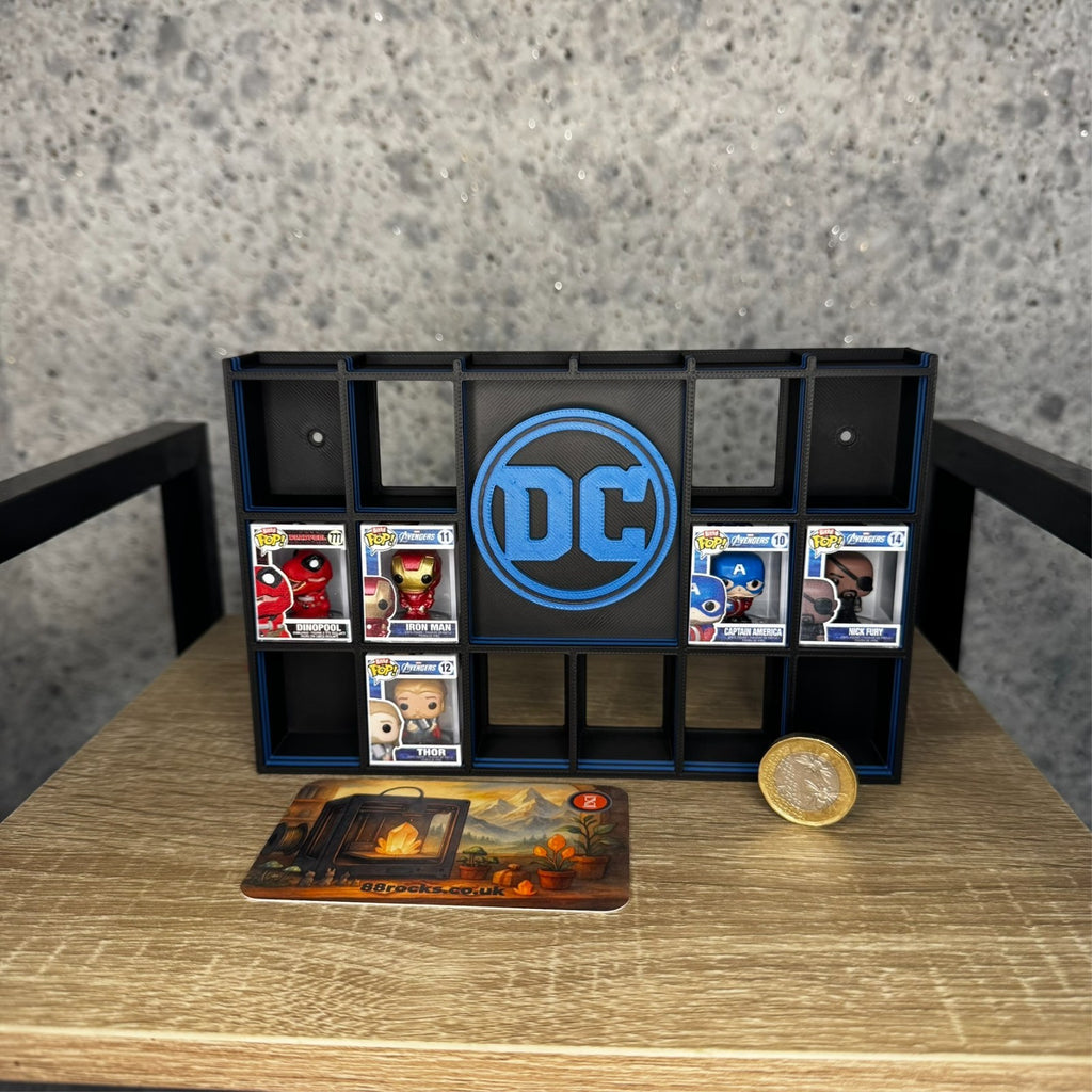 Display Shelf for Bitty Pop DC themed black blue
