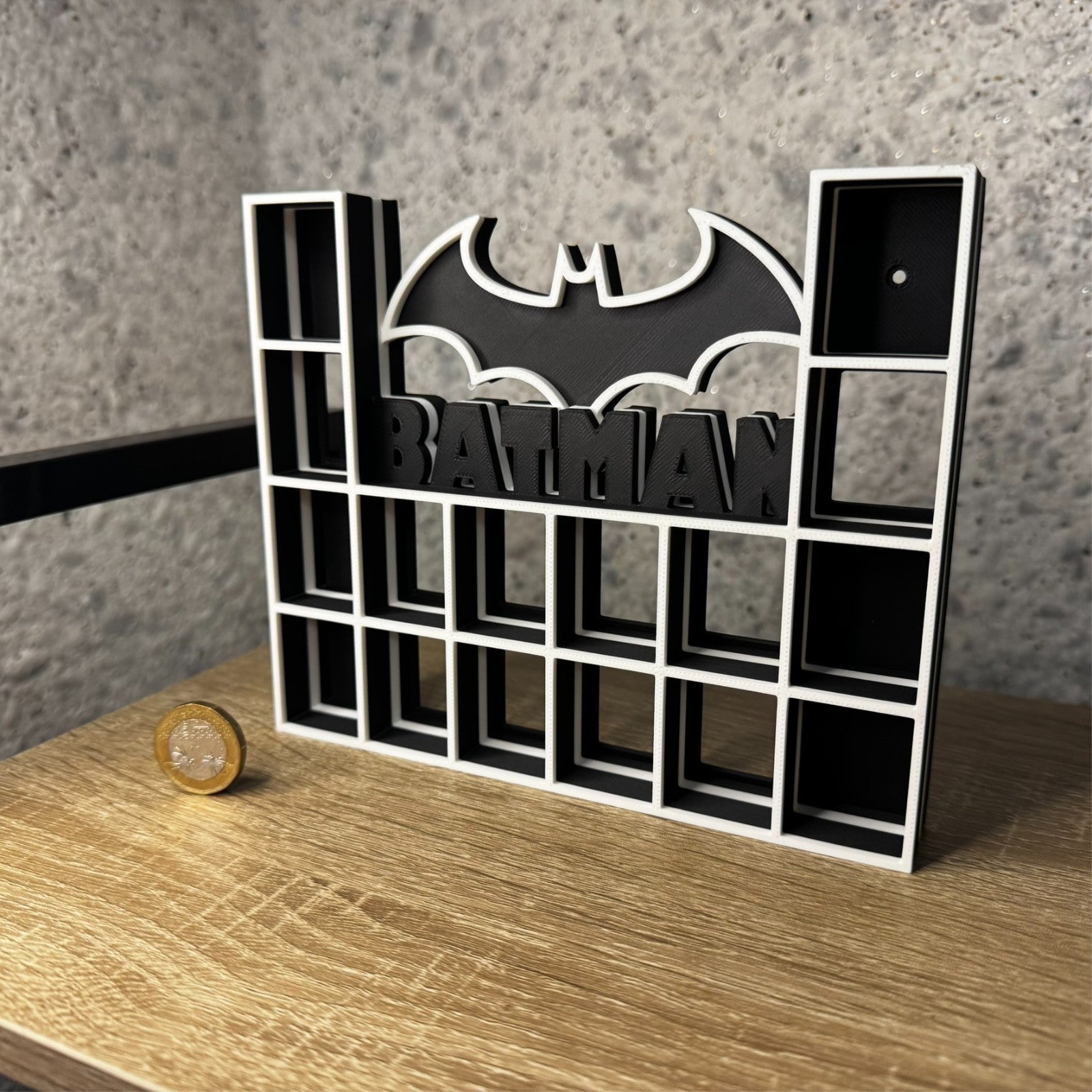 Display Shelf Organizer for 16 Bitty Pop boxes — Batman themed