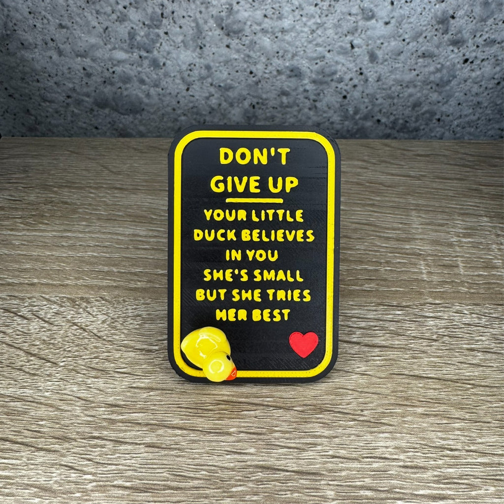 Pocket Hug Duck – Don’t Give Up – 3D Printed Motivation Card