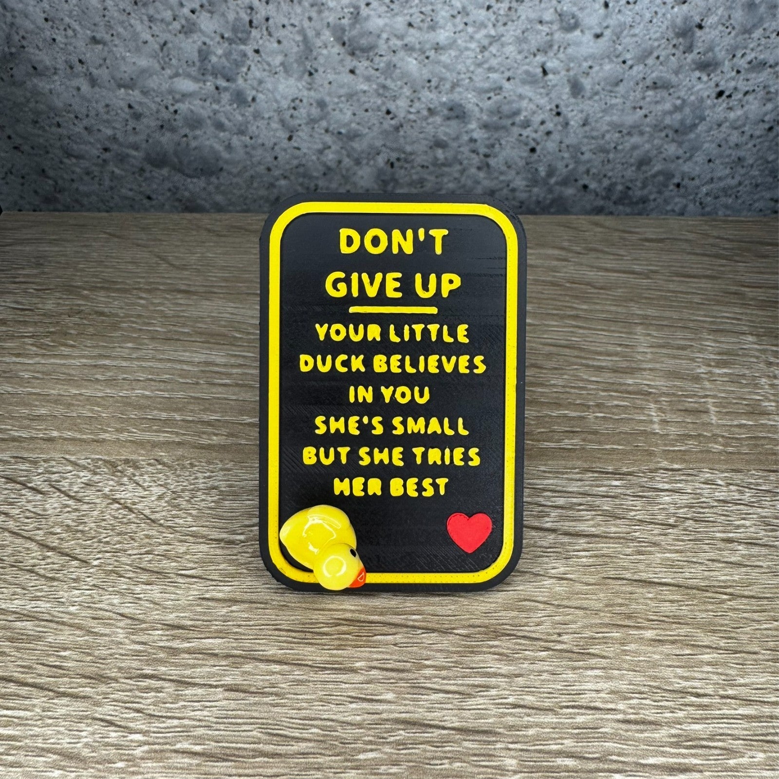 Pocket Hug Duck – Don’t Give Up – 3D Printed Motivation Card