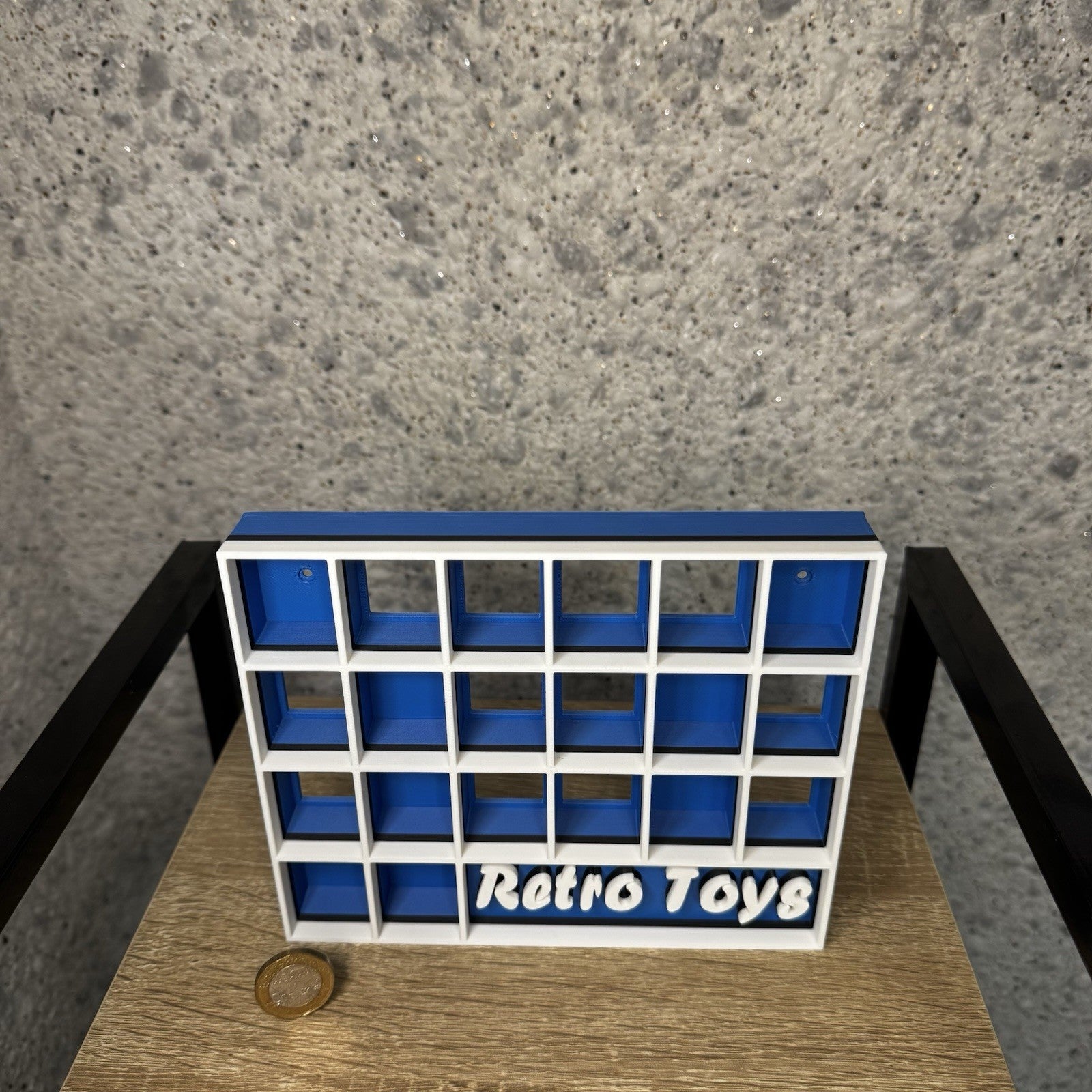 Display Shelf Organizer for 20 Bitty Pop boxes — Retro Toys themed