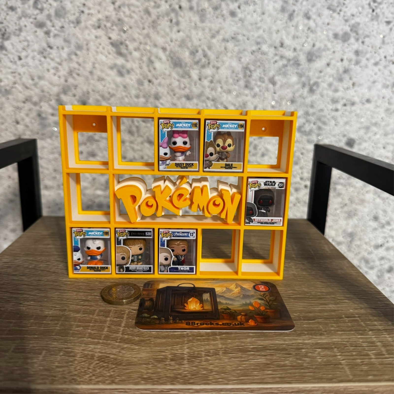 Display Shelf for Bitty Pop Pokemon themed  17 slots stand organizer