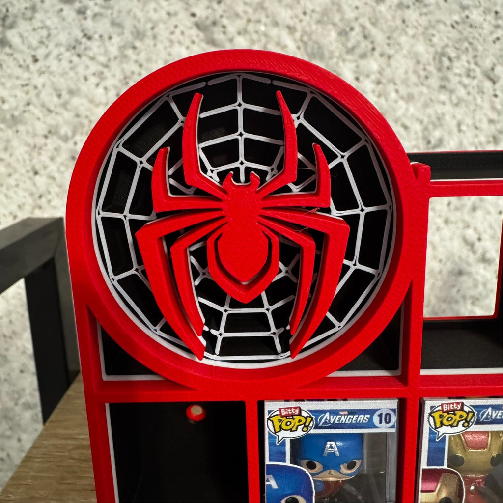 Display Shelf for Bitty Pop Spiderman themed 16 slots unit
