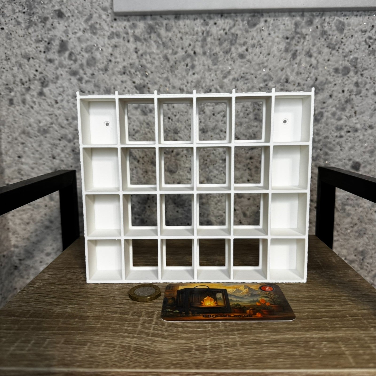 Shelf for Bitty Pop – Holds 30 Figures –White. Wall/Desk Display Stand