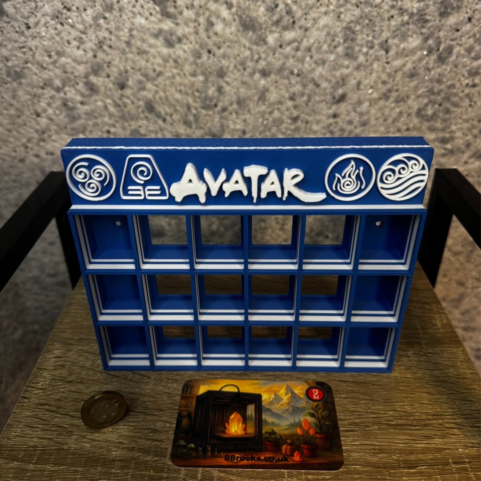 Display Shelf for Bitty Pop Avatar Last Airbender Fan art  themed, 18 slots