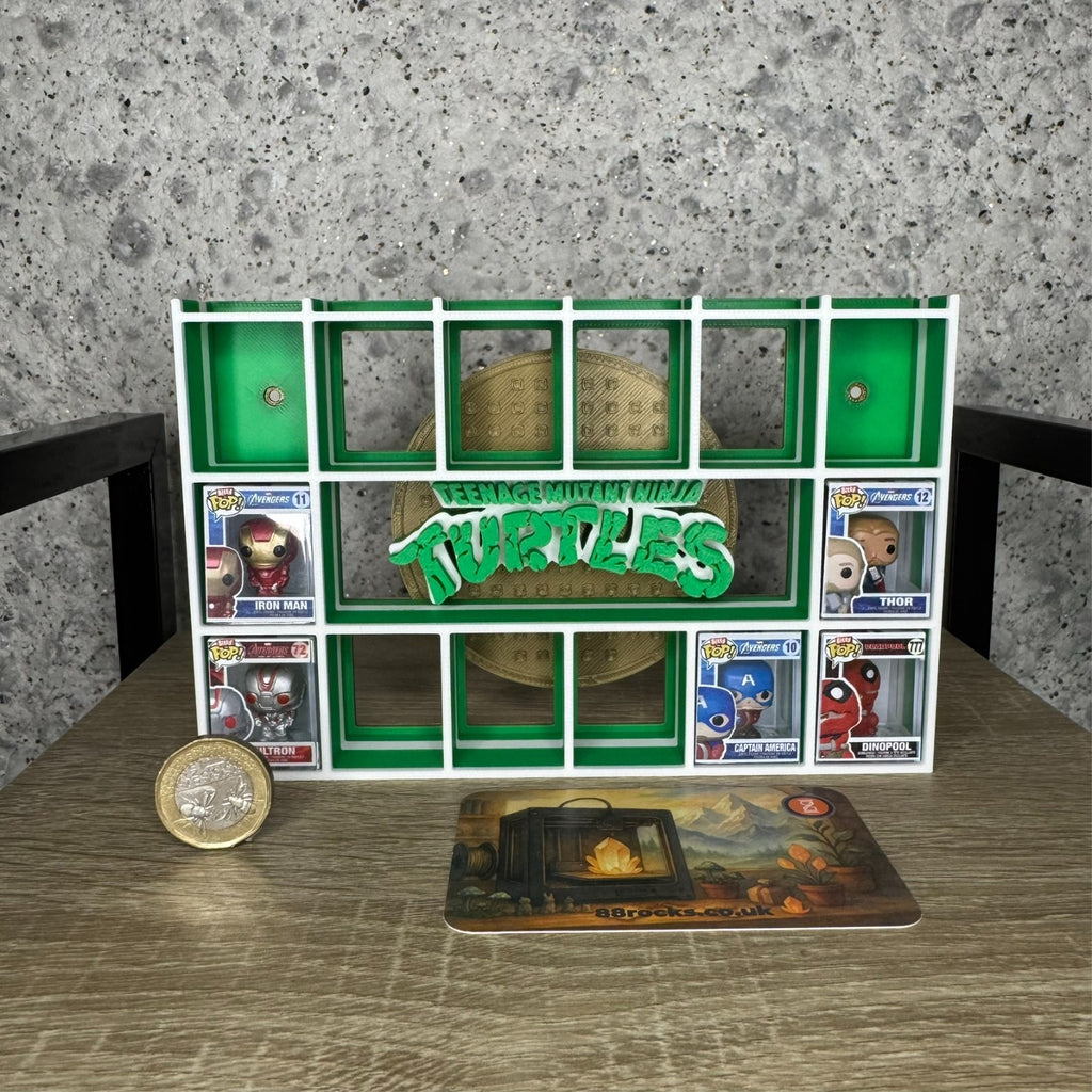 Display Shelf Organizer for 20 Bitty Pop Boxes Ninja Turtles themed